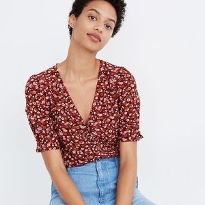 Madewell Silk Button-Sleeve Top